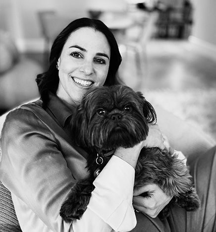 Founder Patricia with dog